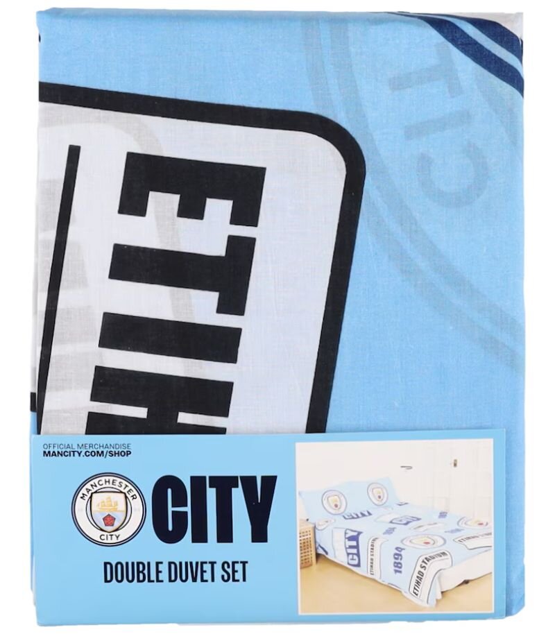 Light blue manchester city bedding set